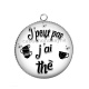 Pendentif Cabochon Argent - j'peux pas j'ai thé