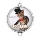 Connecteur Cabochon Argent - chat adorable