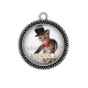 Pendentif Cabochon Argent - chat adorable