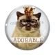 Cabochon Verre - chat adorable