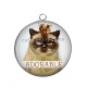 Pendentif Cabochon Argent - chat adorable