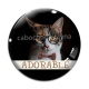 Cabochon Verre - chat adorable