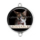 Connecteur Cabochon Argent - chat adorable