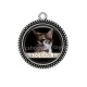 Pendentif Cabochon Argent - chat adorable