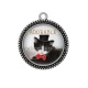 Pendentif Cabochon Argent - chat adorable