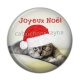 Cabochon Résine - chat joyeux noël