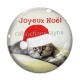 Cabochon Verre - chat joyeux noël