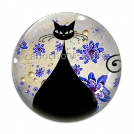 Cabochon Verre - chat 