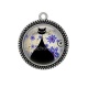 Pendentif Cabochon Argent - chat 