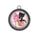 Pendentif Cabochon Argent - chat 