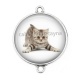 Connecteur Cabochon Argent - chaton
