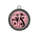 Pendentif Cabochon Argent - chat noir