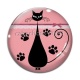 Cabochon Verre - chat noir