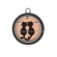 Pendentif Cabochon Argent - chat noir