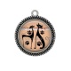 Pendentif Cabochon Argent - chat noir