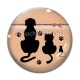 Cabochon Verre - chat noir