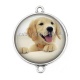 Connecteur Cabochon Argent - chien