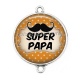 Connecteur Cabochon Argent - super papa