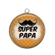 Pendentif Cabochon Argent - super papa