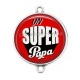 Connecteur Cabochon Argent - super papa