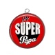 Pendentif Cabochon Argent - super papa