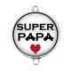 Connecteur Cabochon Argent - super papa