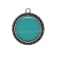 Pendentif Cabochon Argent - fond uni