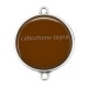 Connecteur Cabochon Argent - fond uni
