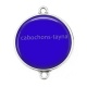 Connecteur Cabochon Argent - fond uni