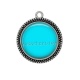 Pendentif Cabochon Argent - fond uni