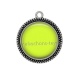 Pendentif Cabochon Argent - fond uni
