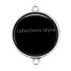 Connecteur Cabochon Argent - fond uni