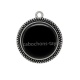 Pendentif Cabochon Argent - fond uni