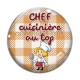 Cabochon Verre - chef cuisinière au top