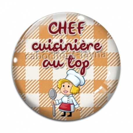 Cabochon Verre - chef cuisinière au top