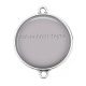 Connecteur Cabochon Argent - fond uni