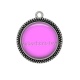 Pendentif Cabochon Argent - fond uni