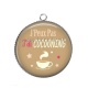 Pendentif Cabochon Argent - j'peux pas j'ai cocooning