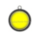 Pendentif Cabochon Argent - fond uni
