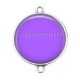 Connecteur Cabochon Argent - fond uni