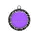 Pendentif Cabochon Argent - fond uni