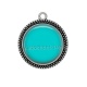 Pendentif Cabochon Argent - fond uni