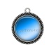 Pendentif Cabochon Argent - fond uni