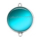 Connecteur Cabochon Argent - fond uni