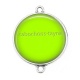 Connecteur Cabochon Argent - fond uni