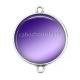 Connecteur Cabochon Argent - fond uni