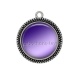 Pendentif Cabochon Argent - fond uni