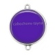 Connecteur Cabochon Argent - fond uni