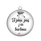 Pendentif Cabochon Argent - j'peux pas j'ai barbeuc