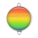 Connecteur Cabochon Argent - fond uni